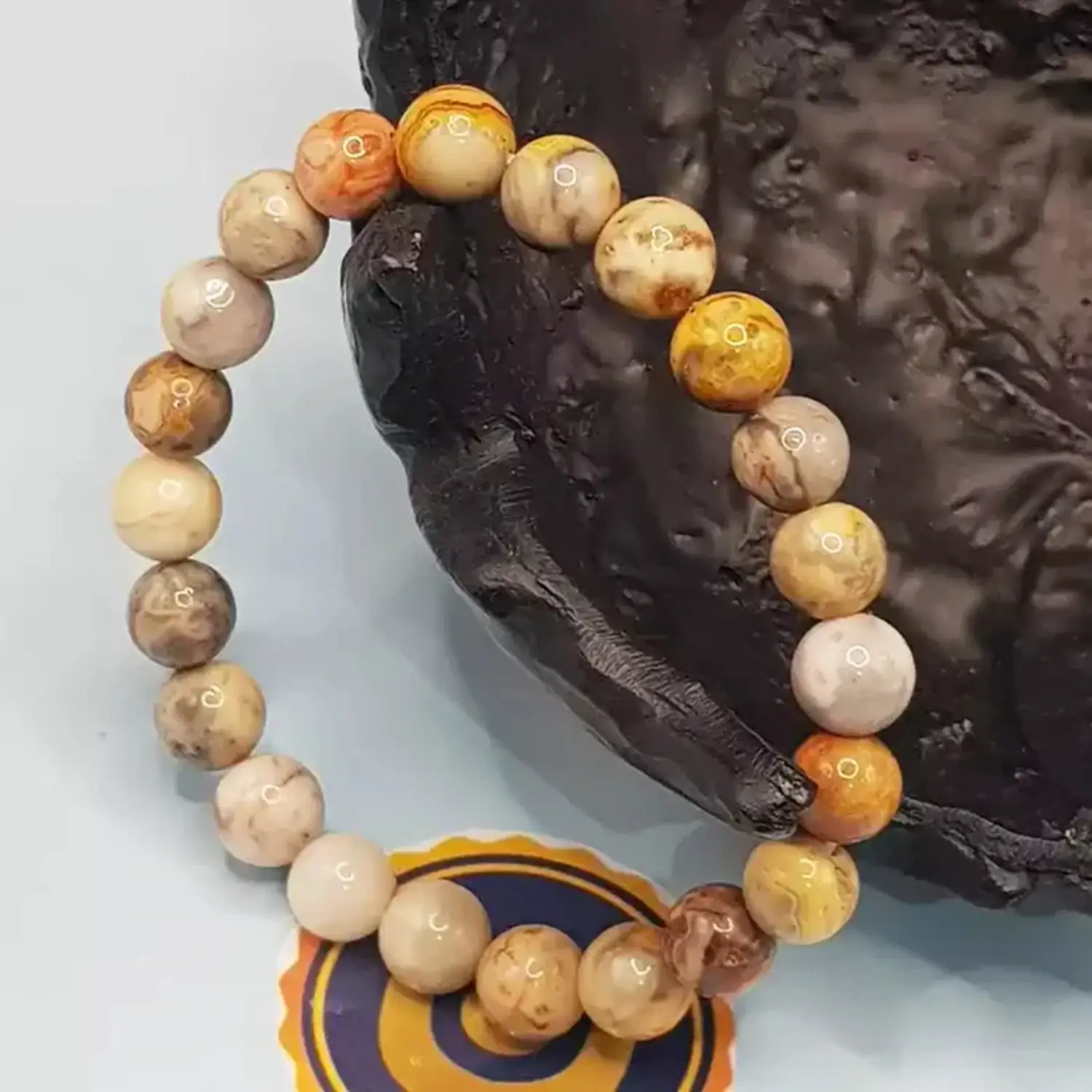Crazy Lace Agate Bracelet - For Mental Peace and Happiness - Image 6
