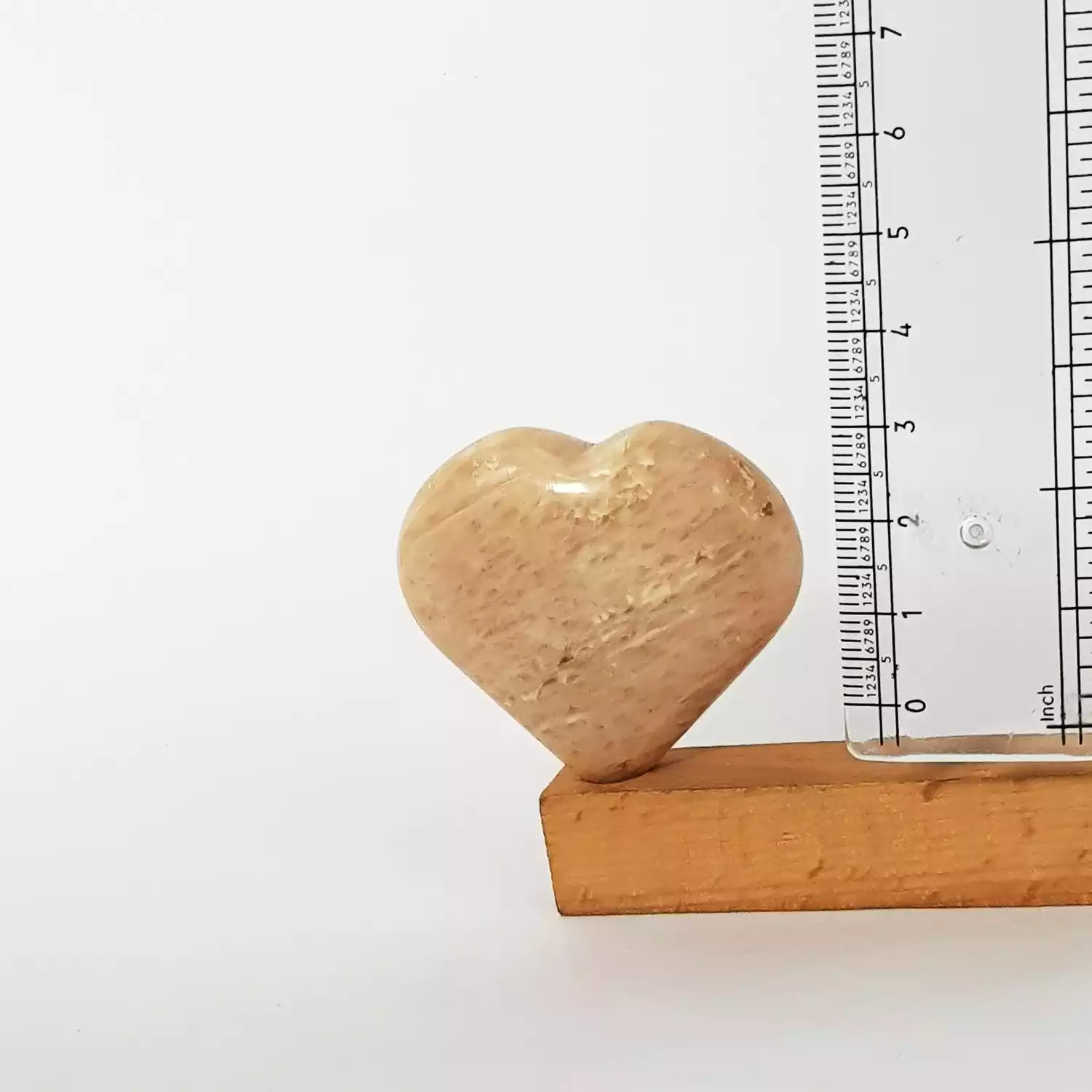 Cream Moonstone Healing Crystal Heart Stone - For Anxiety - Image 3