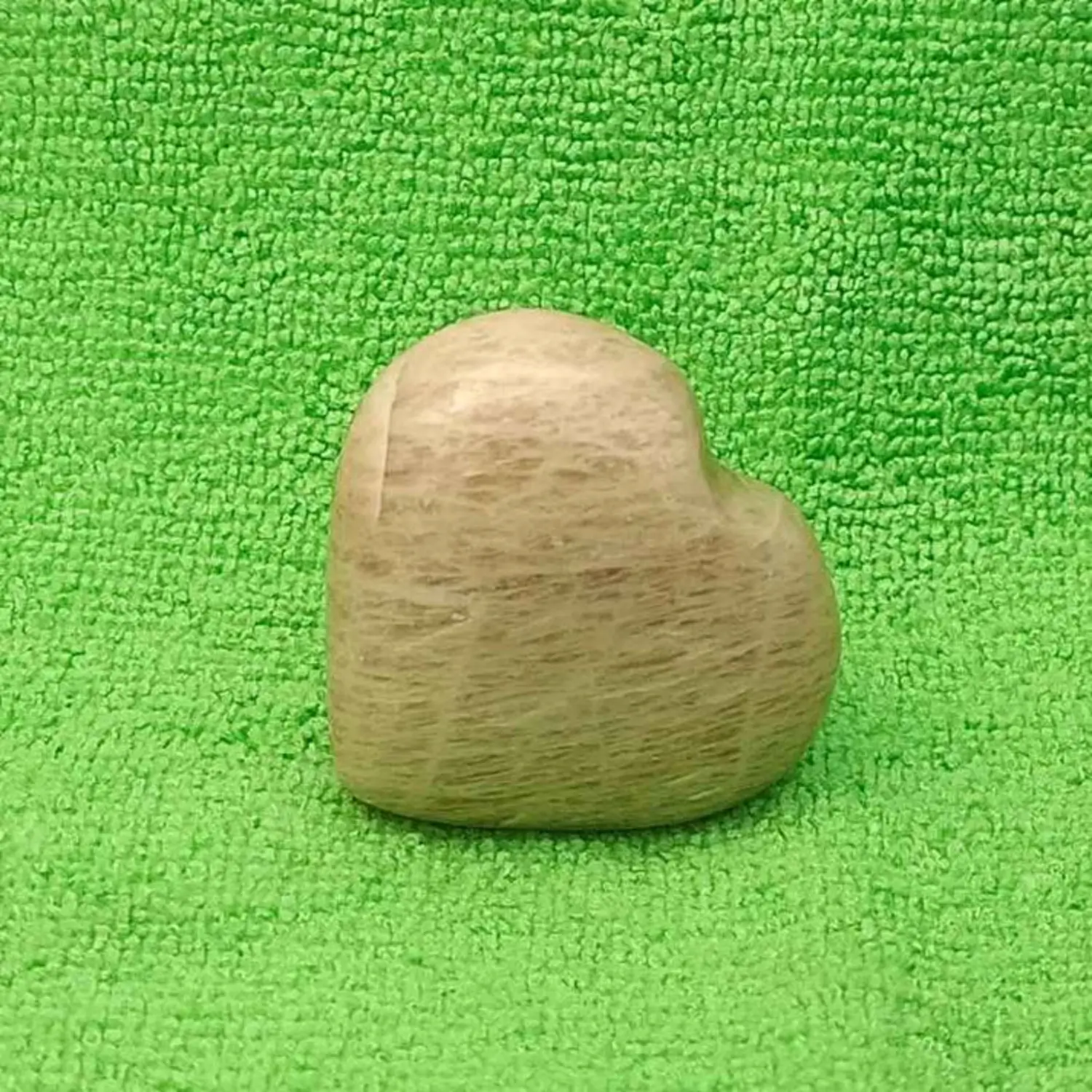 Cream Moonstone Healing Crystal Heart Stone - For Anxiety - Image 5