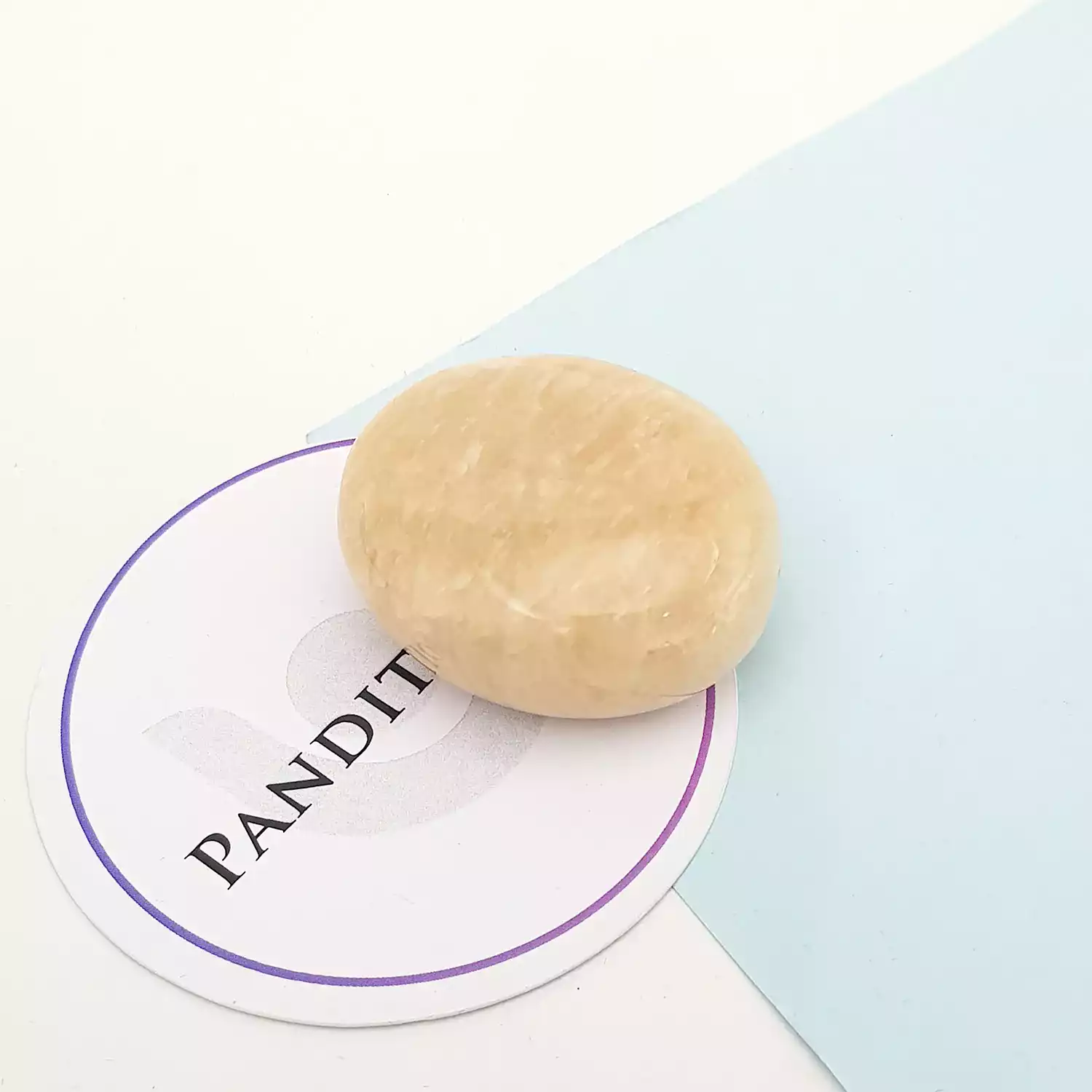 Cream Moonstone Healing Crystal Palm Stone - Image 3
