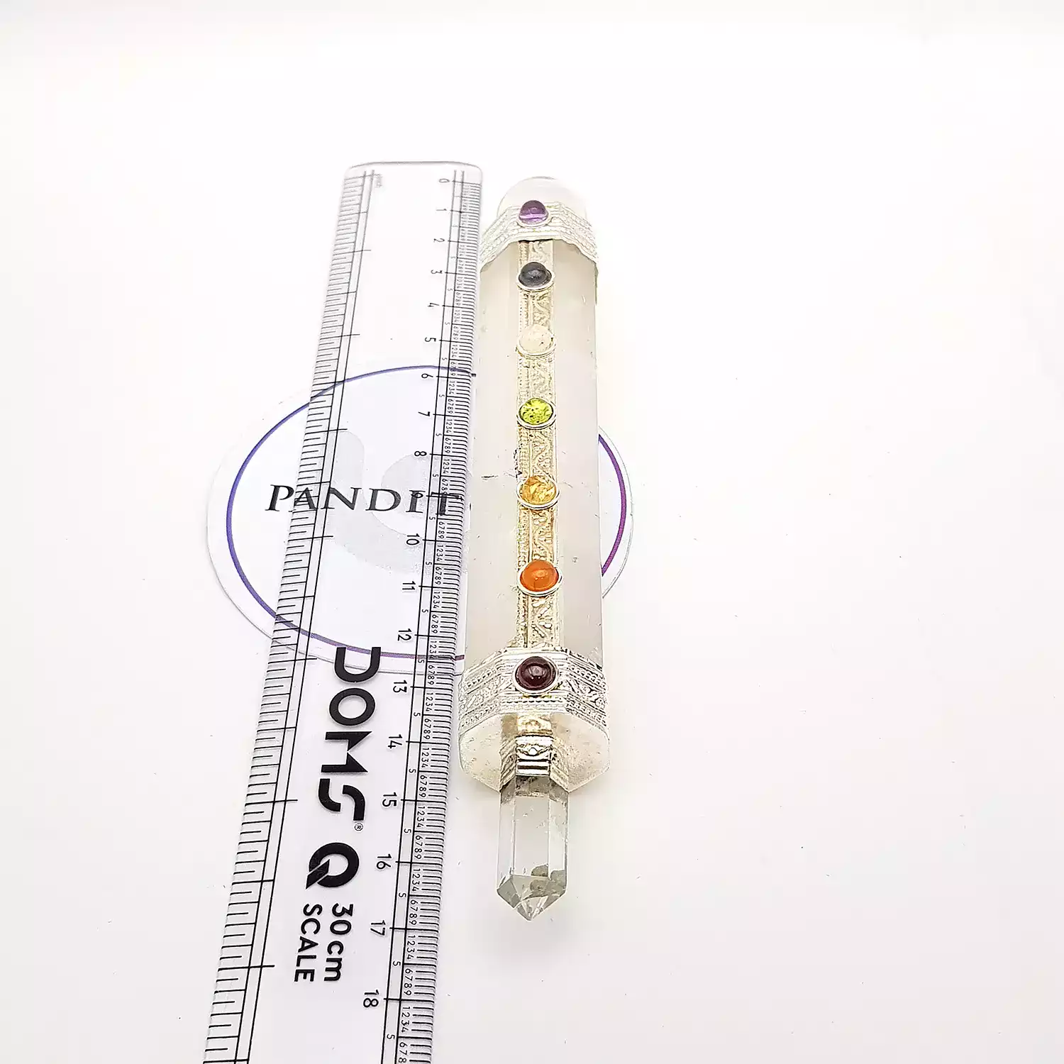 Crystal Quartz 7 Chakra Healing Stone Wand - Image 4