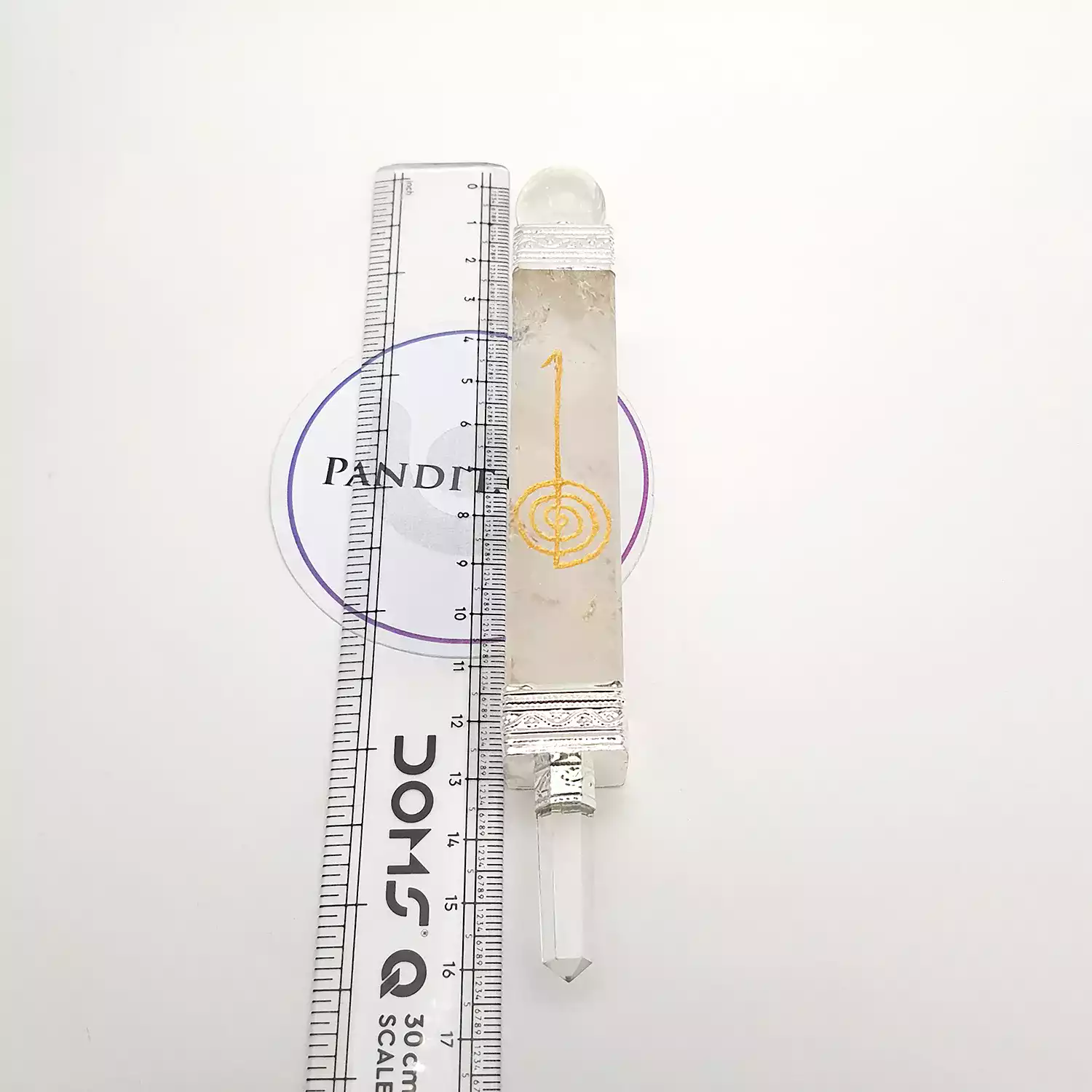 Crystal Quartz Healing Stone Wand - For Aura Cleansing - Image 3