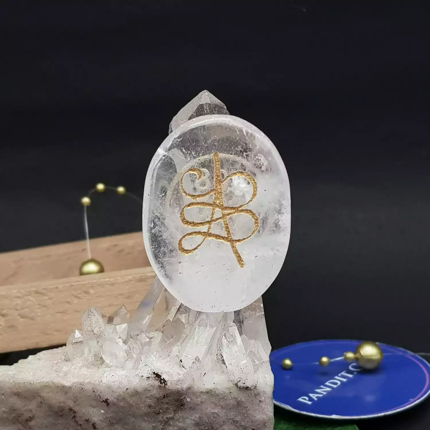 Crystal Quartz Zibu Symbol Coin - Image 3