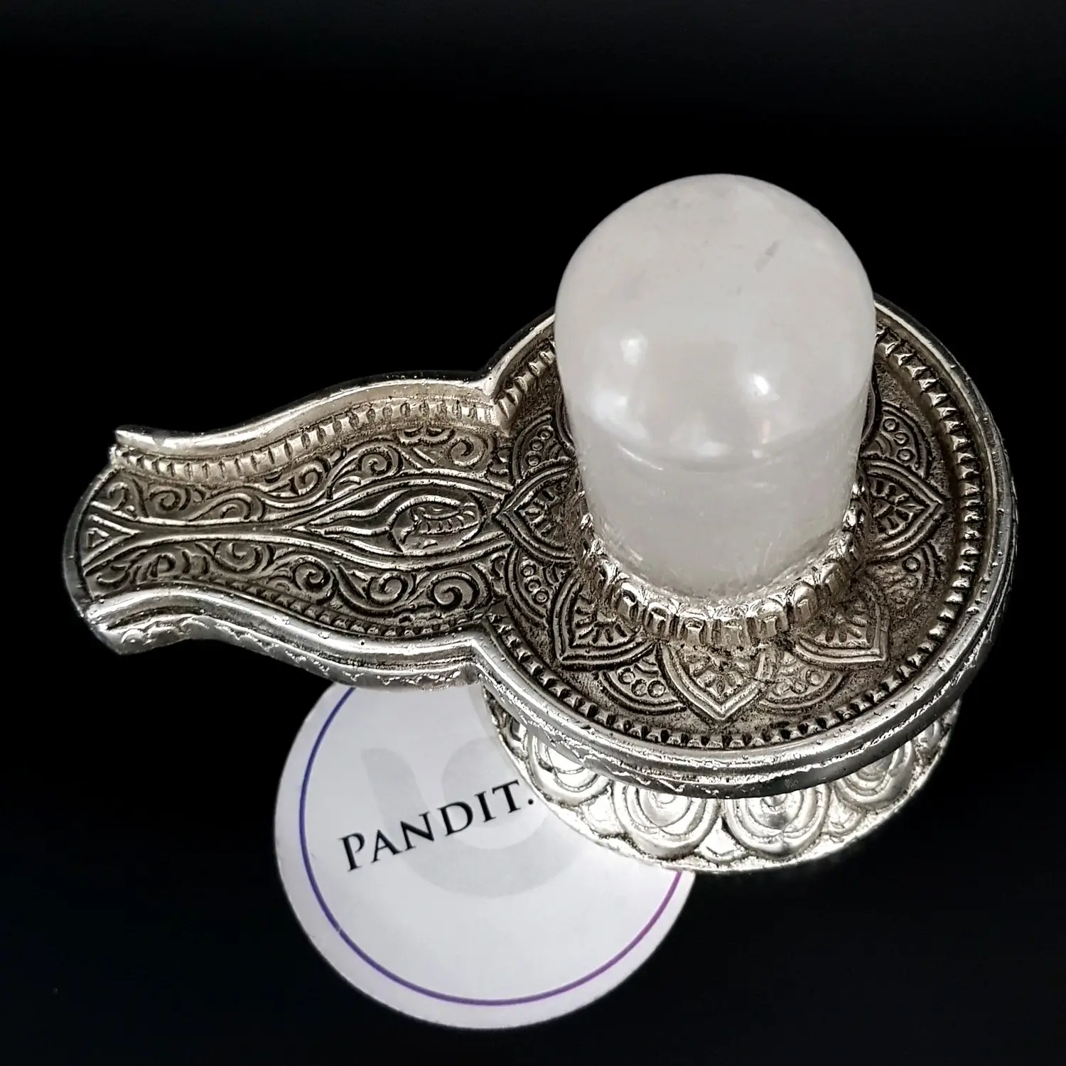 Crystal Shivling with German Silver Jalhari - Image 10
