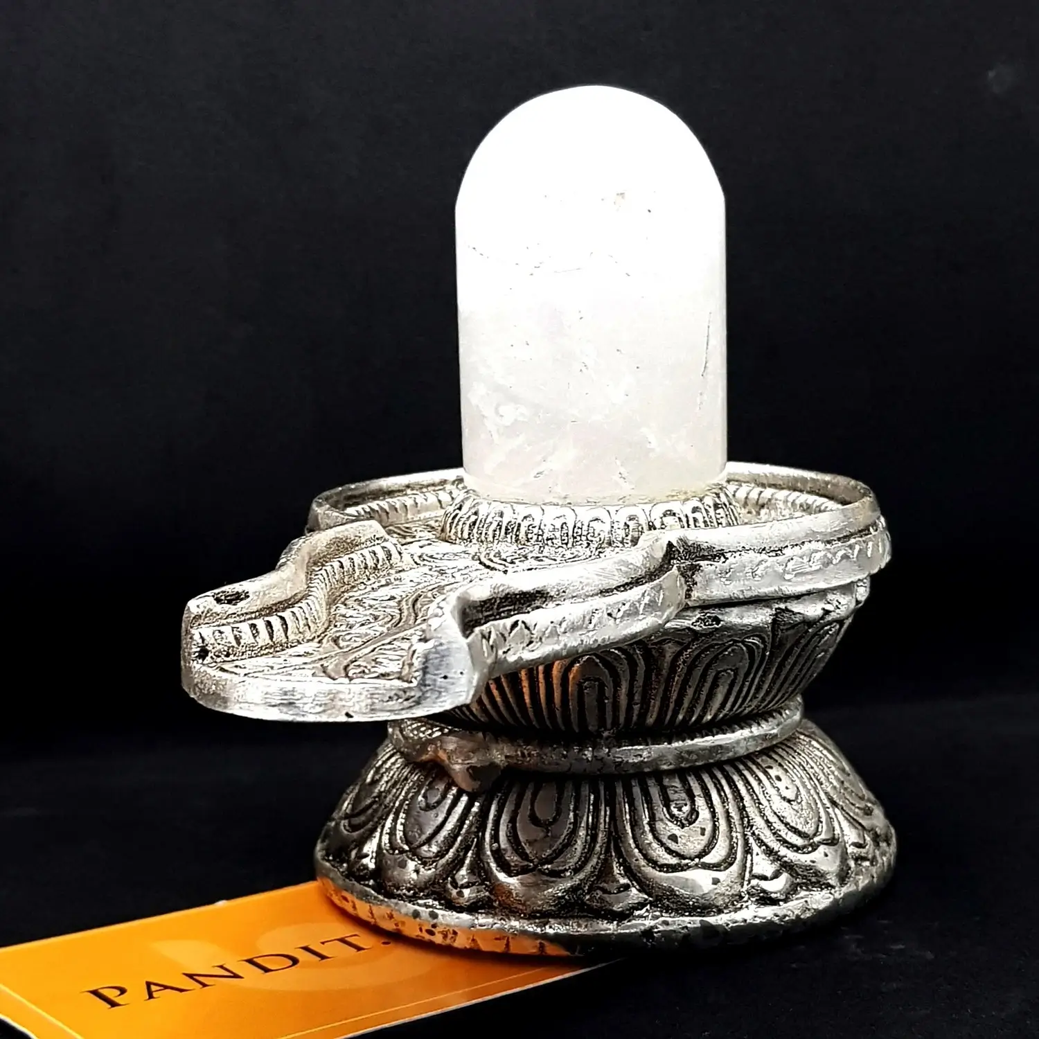 Crystal Shivling with German Silver Jalhari - Image 3