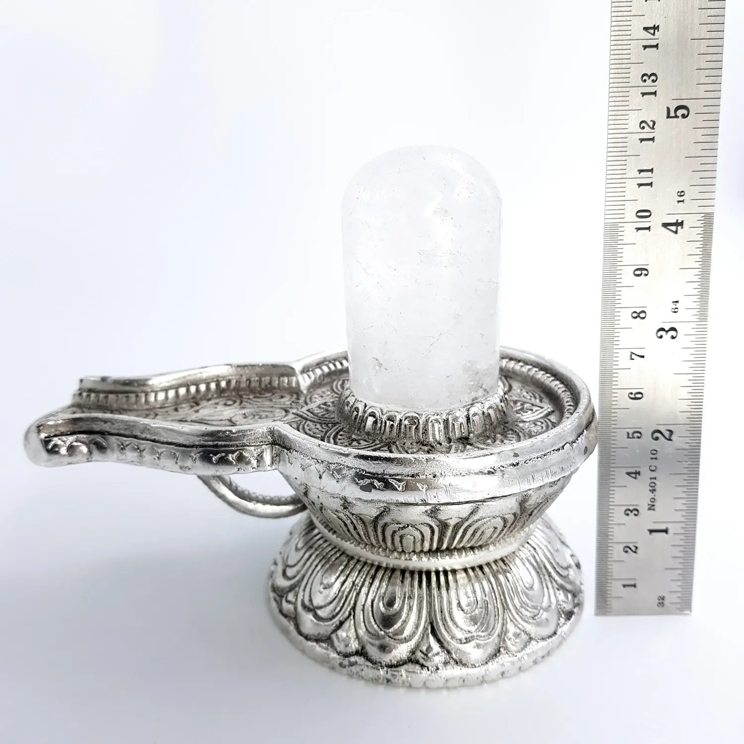Crystal Shivling with German Silver Jalhari - Image 5