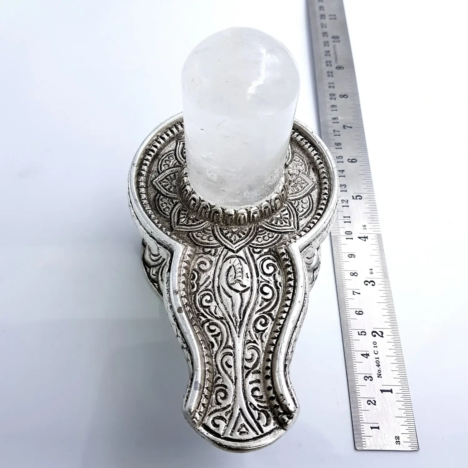 Crystal Shivling with German Silver Jalhari - Image 6