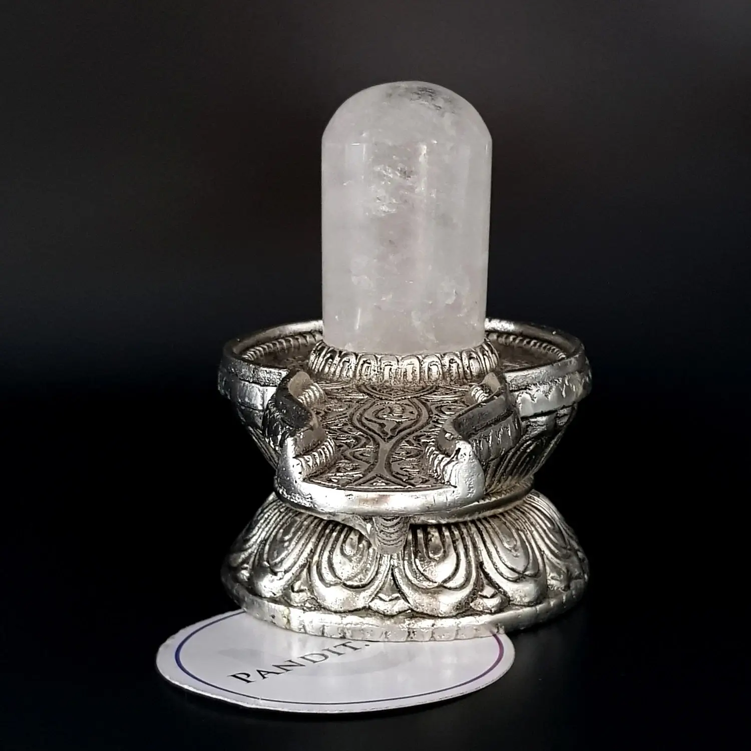 Crystal Shivling with German Silver Jalhari - Image 8