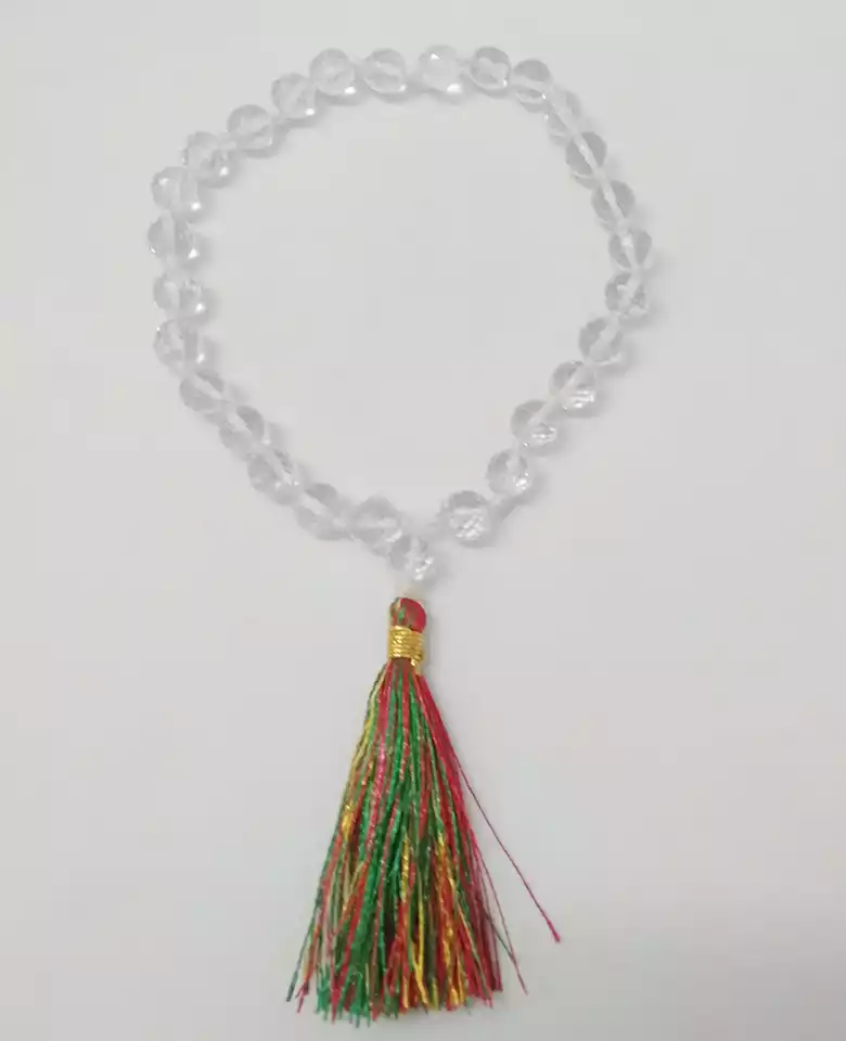 Crystal / Sphatik – Diamond Cut Jap Mala - To Attract Lakshmi - Image 4