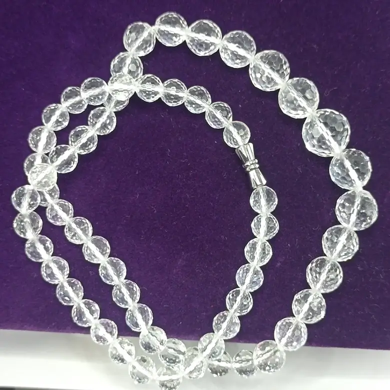 Crystal Sphatik Diamond Cut Mala Necklace - To Enhance Beauty - Image 4