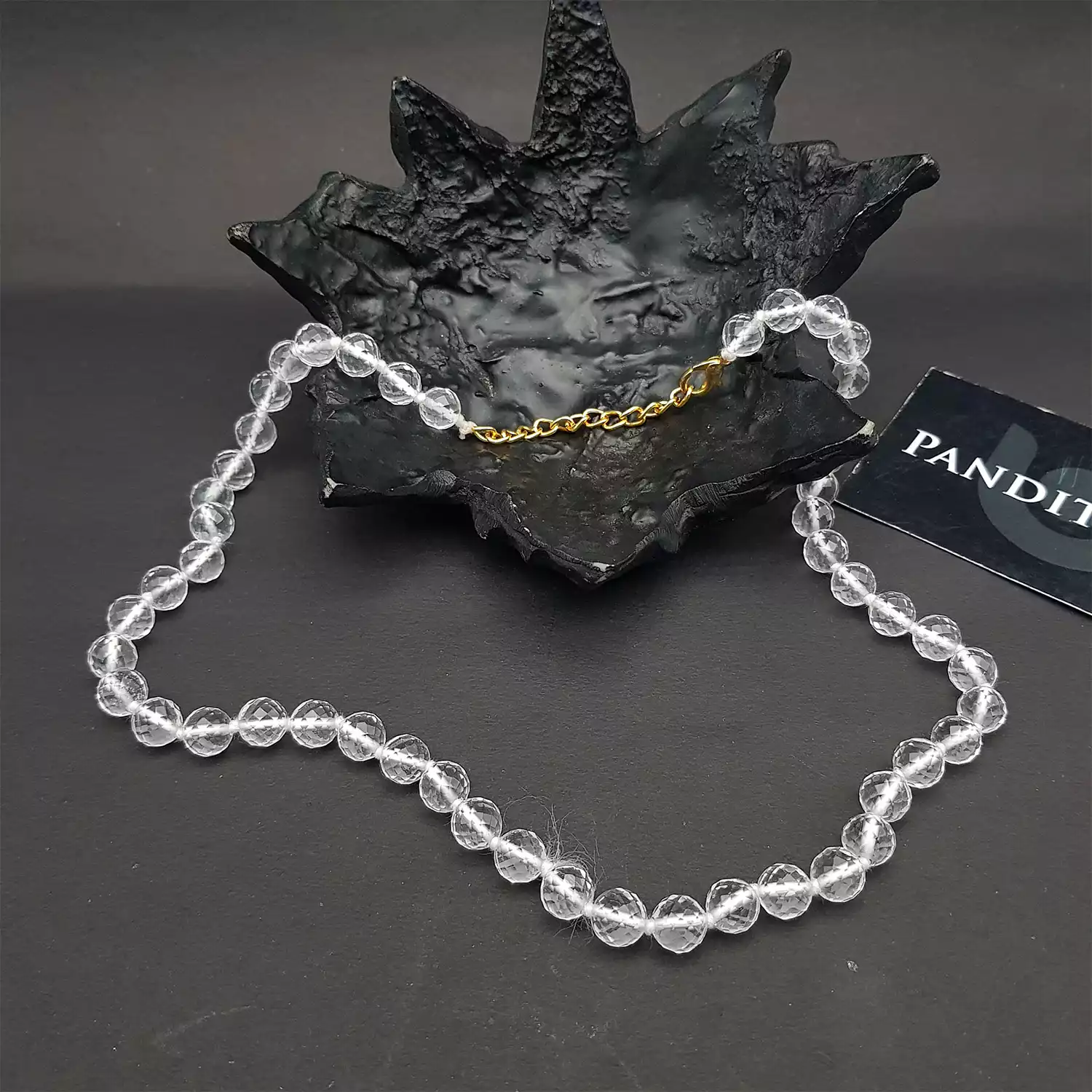 Crystal Sphatik Diamond Cut Mala Necklace - To Enhance Beauty - Image 5