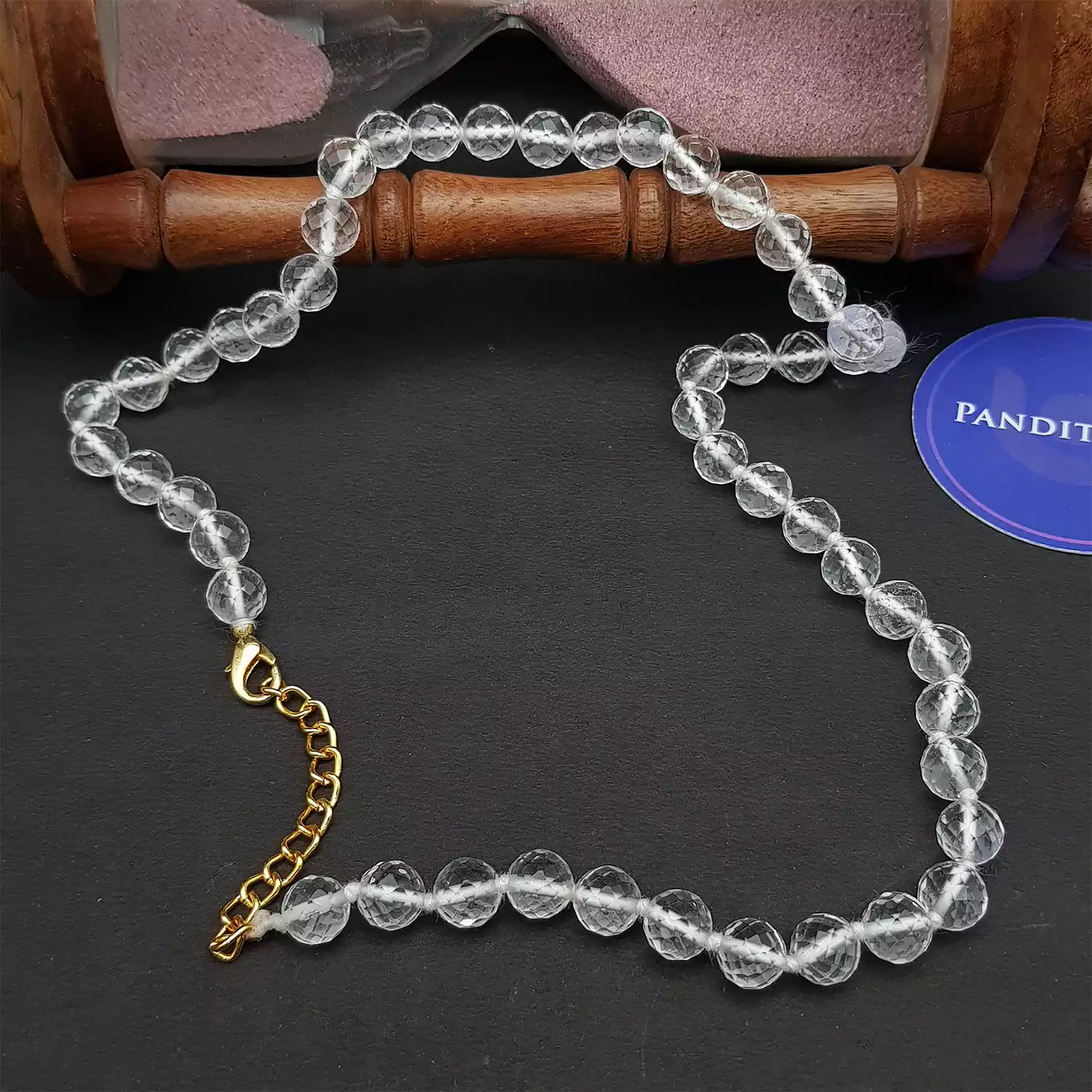 Crystal Sphatik Diamond Cut Mala Necklace - To Enhance Beauty - Image 6