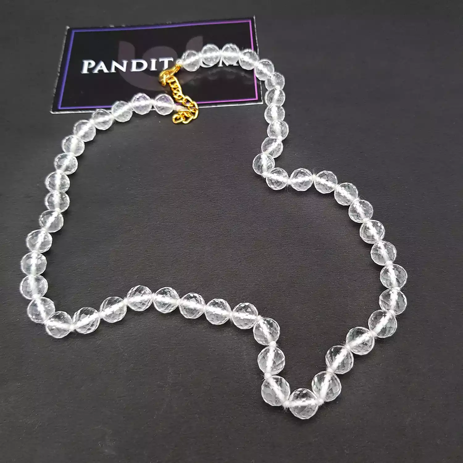 Crystal Sphatik Diamond Cut Mala Necklace - To Enhance Beauty - Image 7