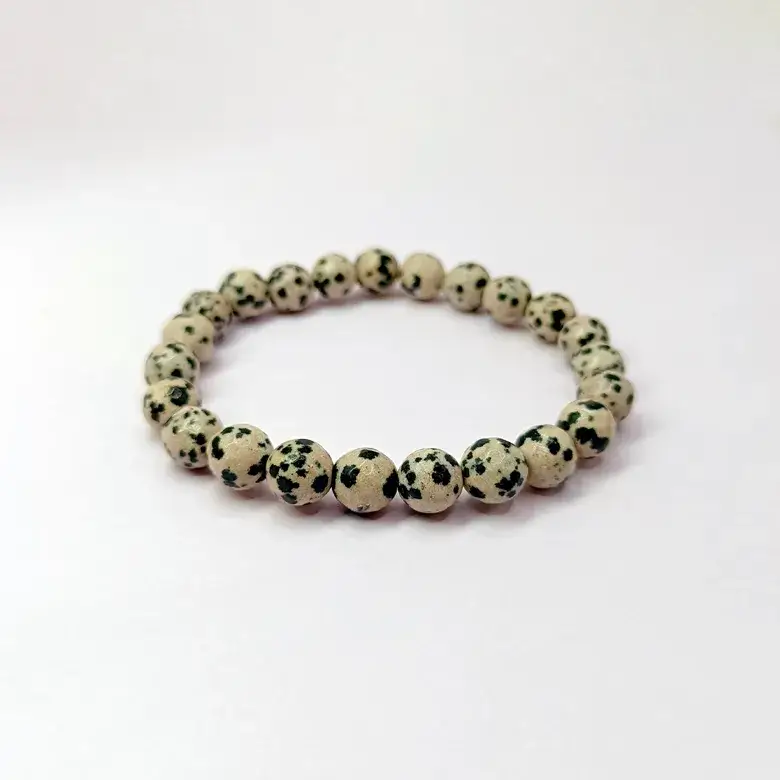 Dalmatian Jasper Diamond Cut Bracelet - To Stop Overthinking - Image 6