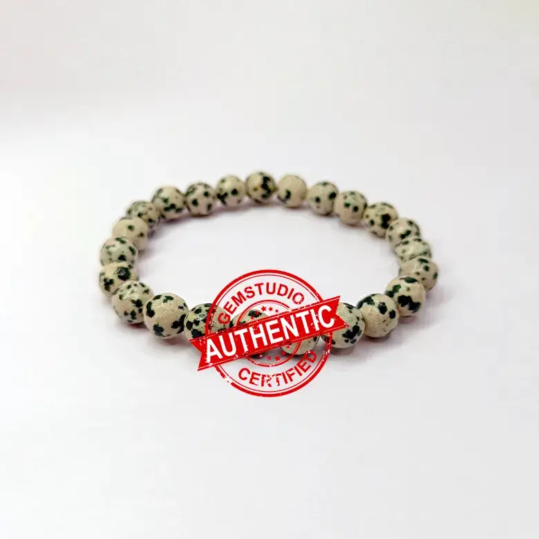 Dalmatian Jasper Diamond Cut Bracelet - To Stop Overthinking - Image 7