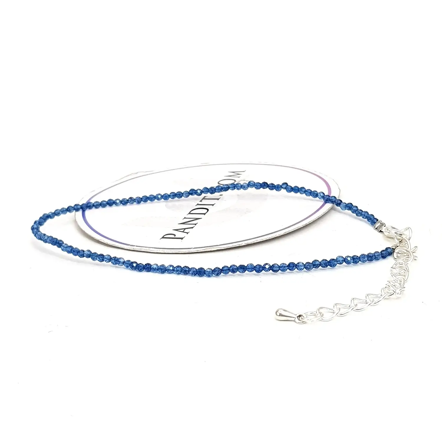 Dark Blue Chalcedony Anklet - Image 2