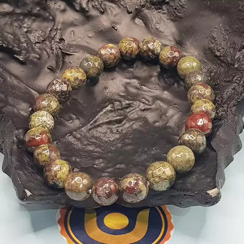 Dragon Blood Jasper Diamond Cut Bracelet - To Be Active - Image 4