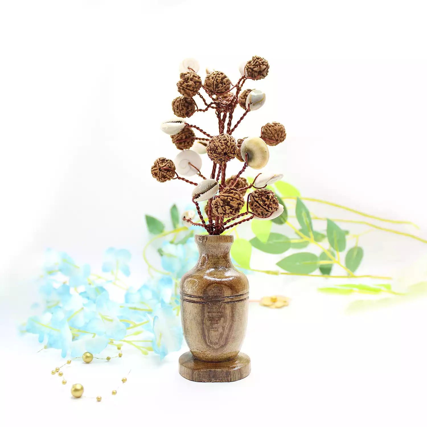 Five Mukhi Rudraksha Tree with Kaudi and Gomti Chakra - Image 3