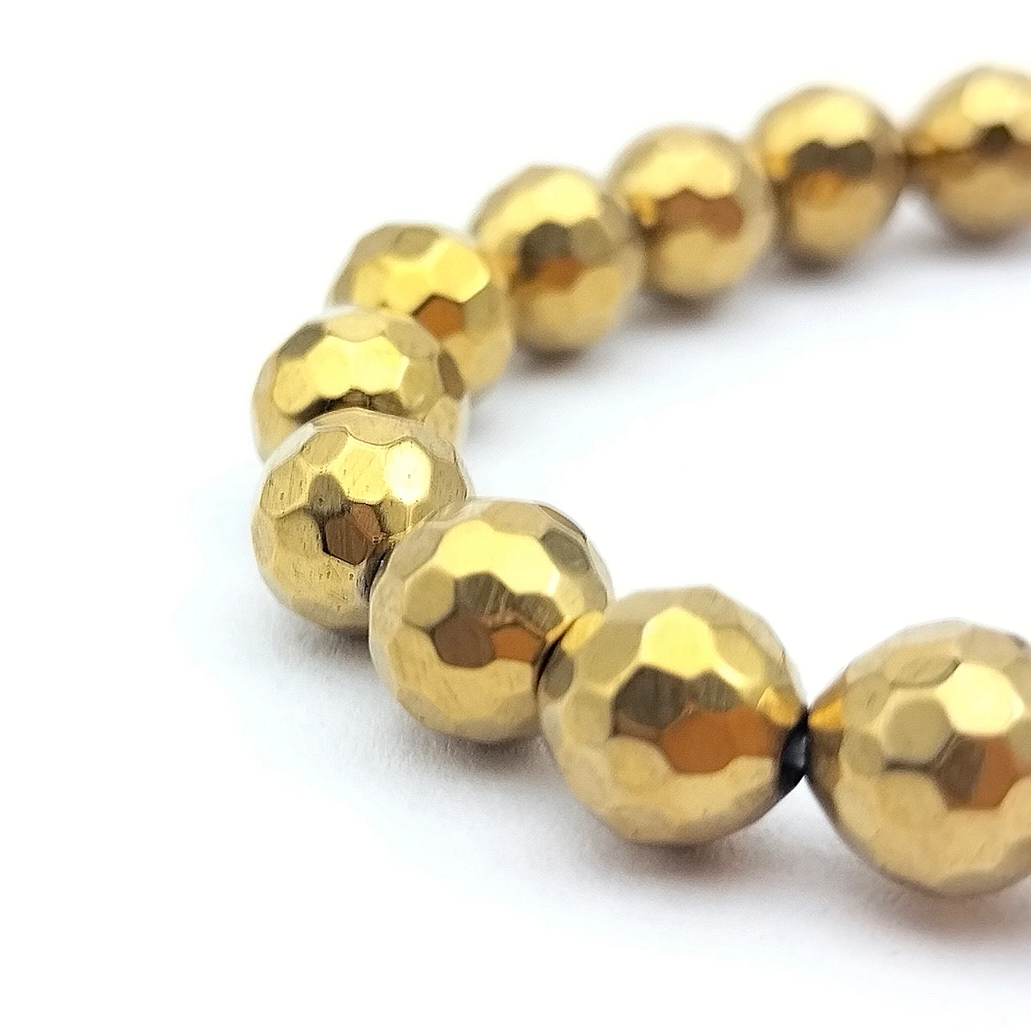 Golden Hematite Diamond Cut Bracelet - For a Luxurious Life - Image 5