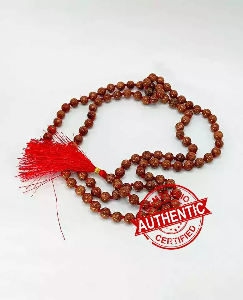 Golden Sunstone Mala - To Improve Social Image & Create Royalty - Image 4