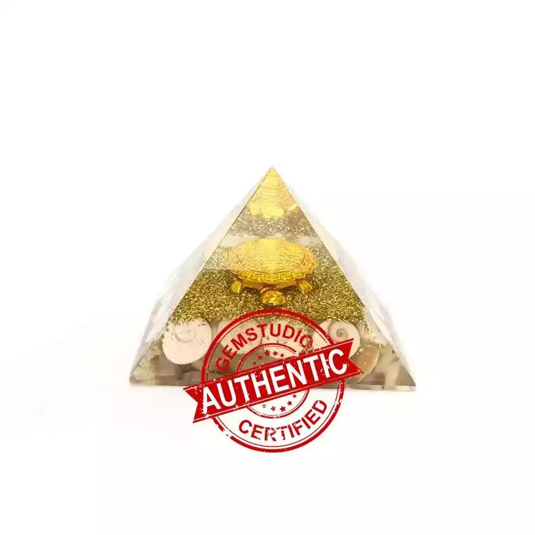 Gomti Chakra Orgone Pyramid with Tortoise - Image 6