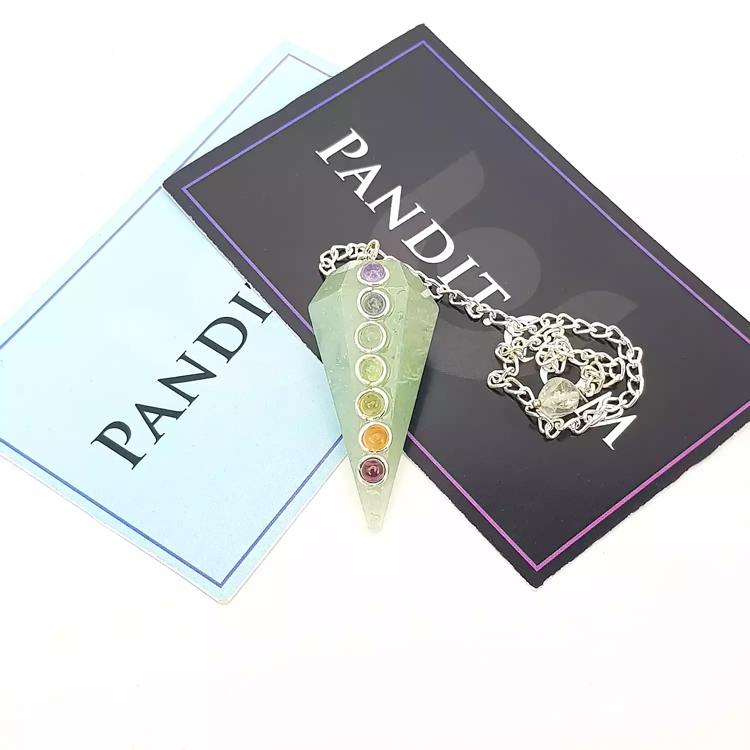 Green Aventurine 7 Chakra Dowsing Pendulum - To Detect Negativity - Image 3