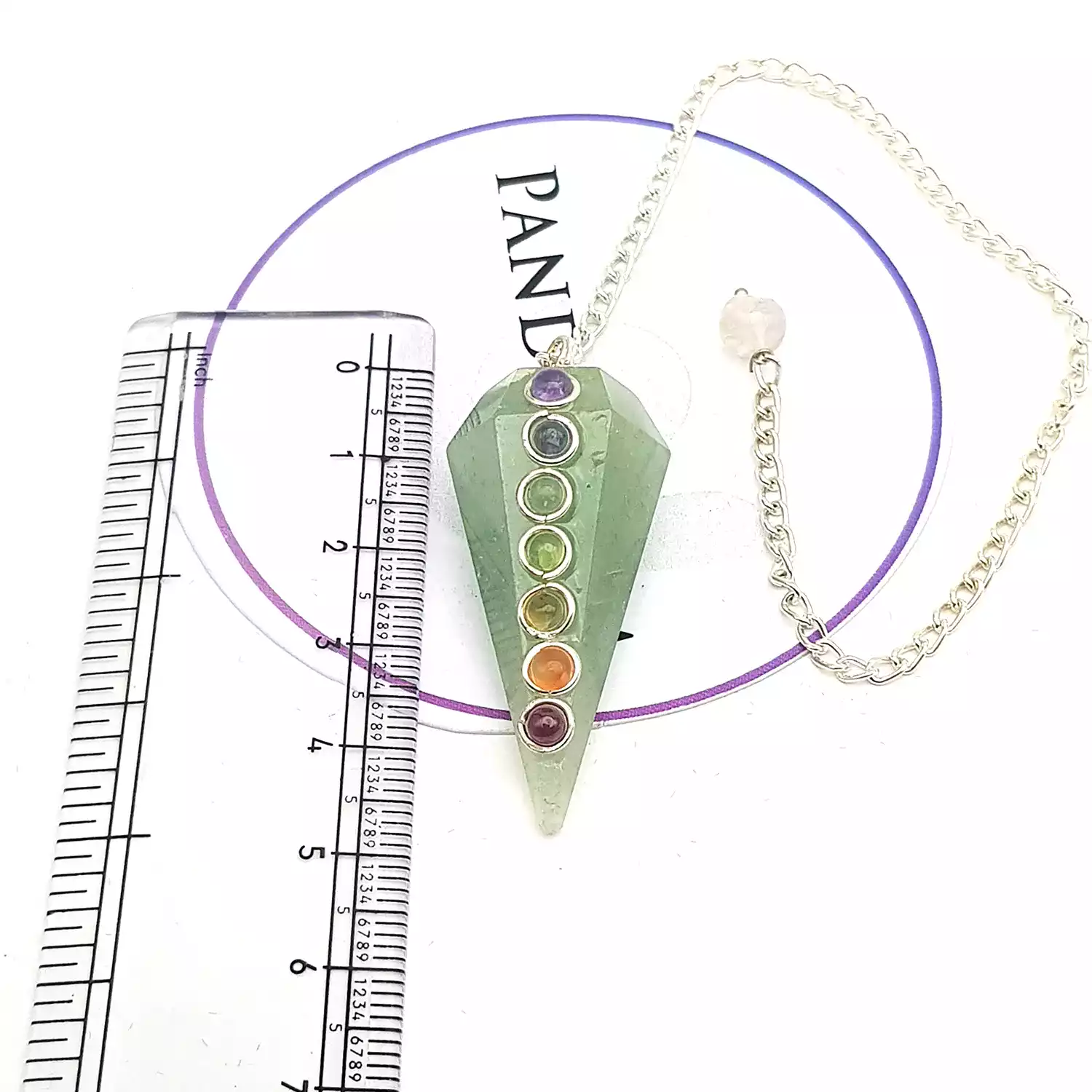 Green Aventurine 7 Chakra Dowsing Pendulum - To Detect Negativity - Image 4