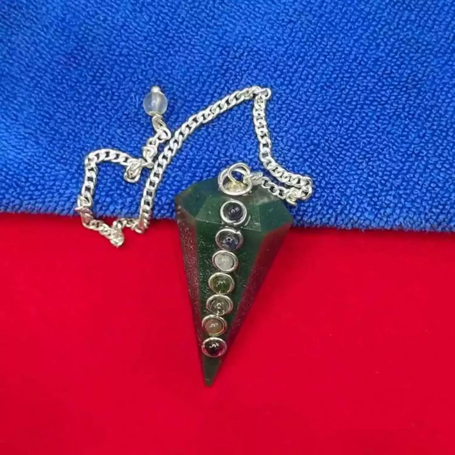 Green Aventurine 7 Chakra Dowsing Pendulum - To Detect Negativity - Image 5