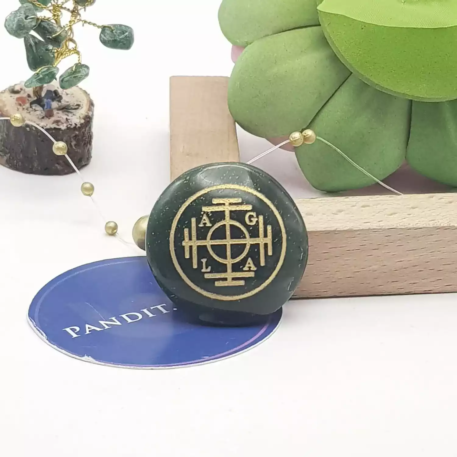Green Aventurine Coin for Wealth and Success