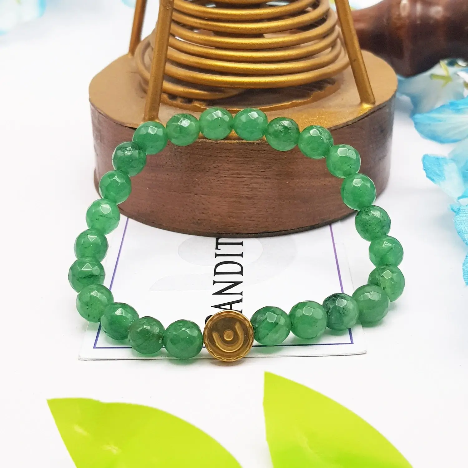 Green Aventurine Diamond Cut Bracelet - To Sharpens The Brain - Image 2