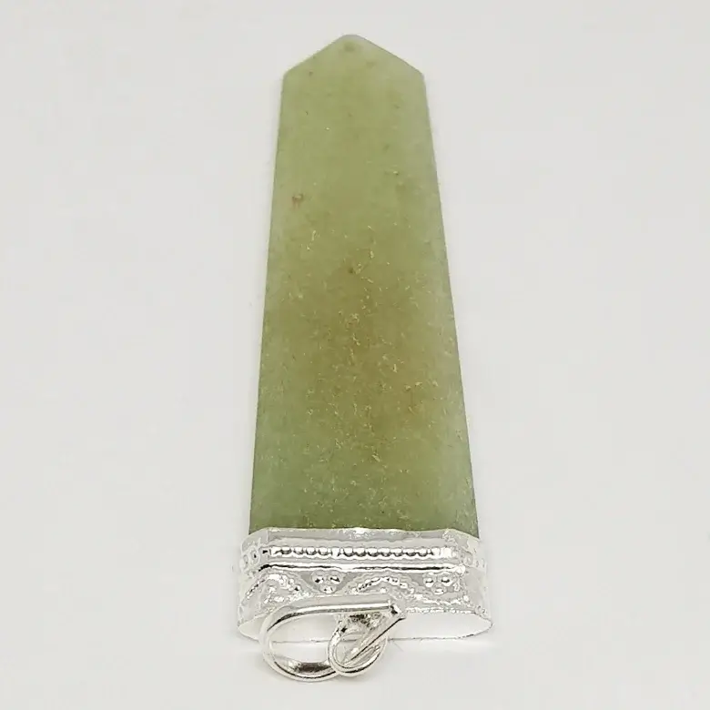Green Aventurine Om Pencil Pendant - Image 7