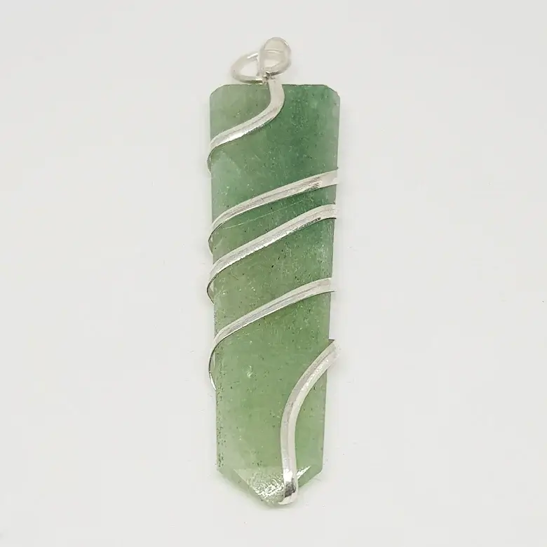Green Aventurine Spiral Pencil Pendant - Image 3