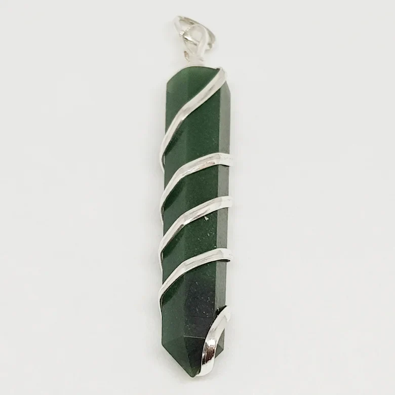 Green Aventurine Spiral Pencil Pendant - Image 5