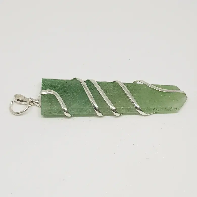 Green Aventurine Spiral Pencil Pendant - Image 6
