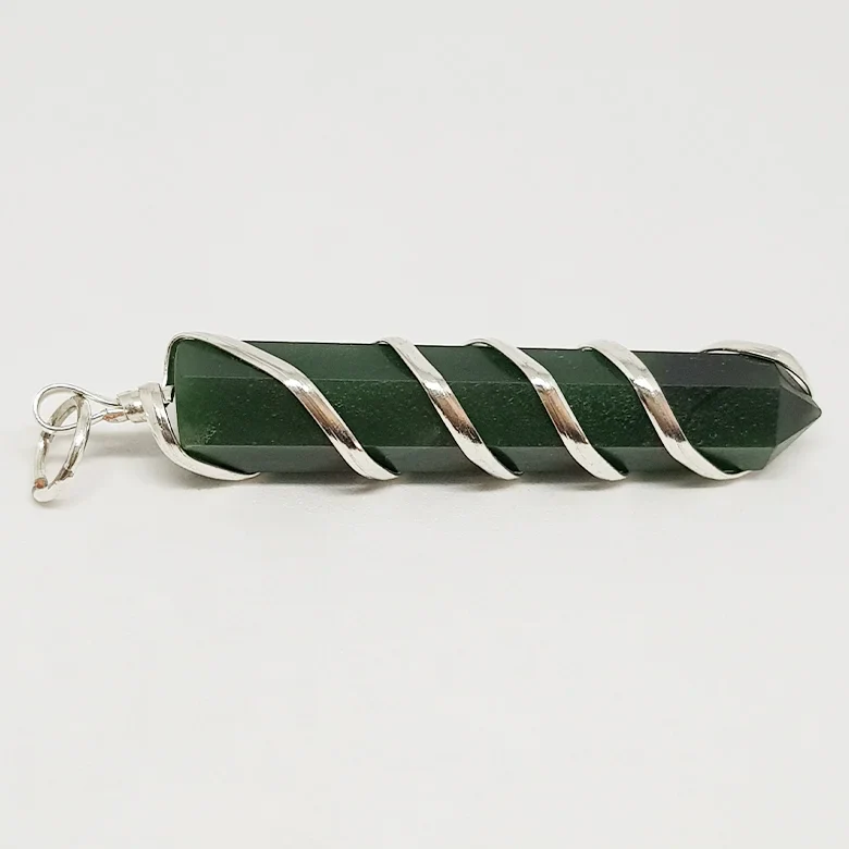 Green Aventurine Spiral Pencil Pendant - Image 7