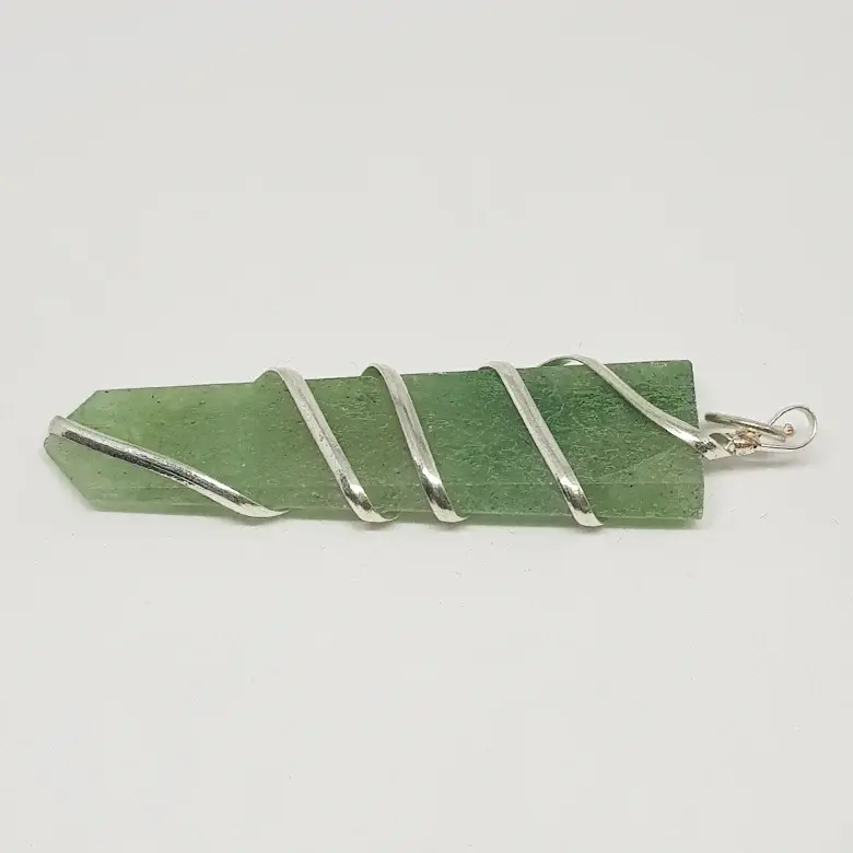 Green Aventurine Spiral Pencil Pendant - Image 8