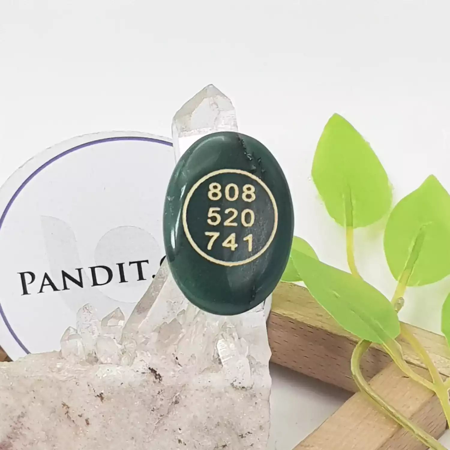 Green Aventurine Zibu Symbol Coin - Image 3