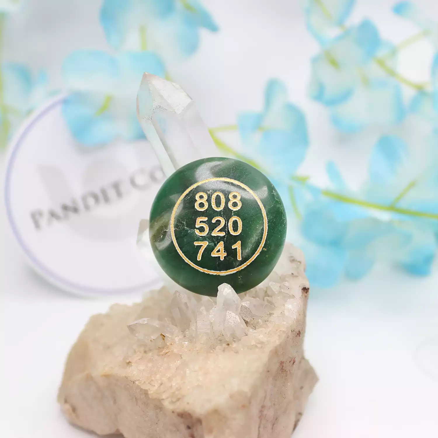 Green Aventurine Zibu Symbol Coin - Image 8