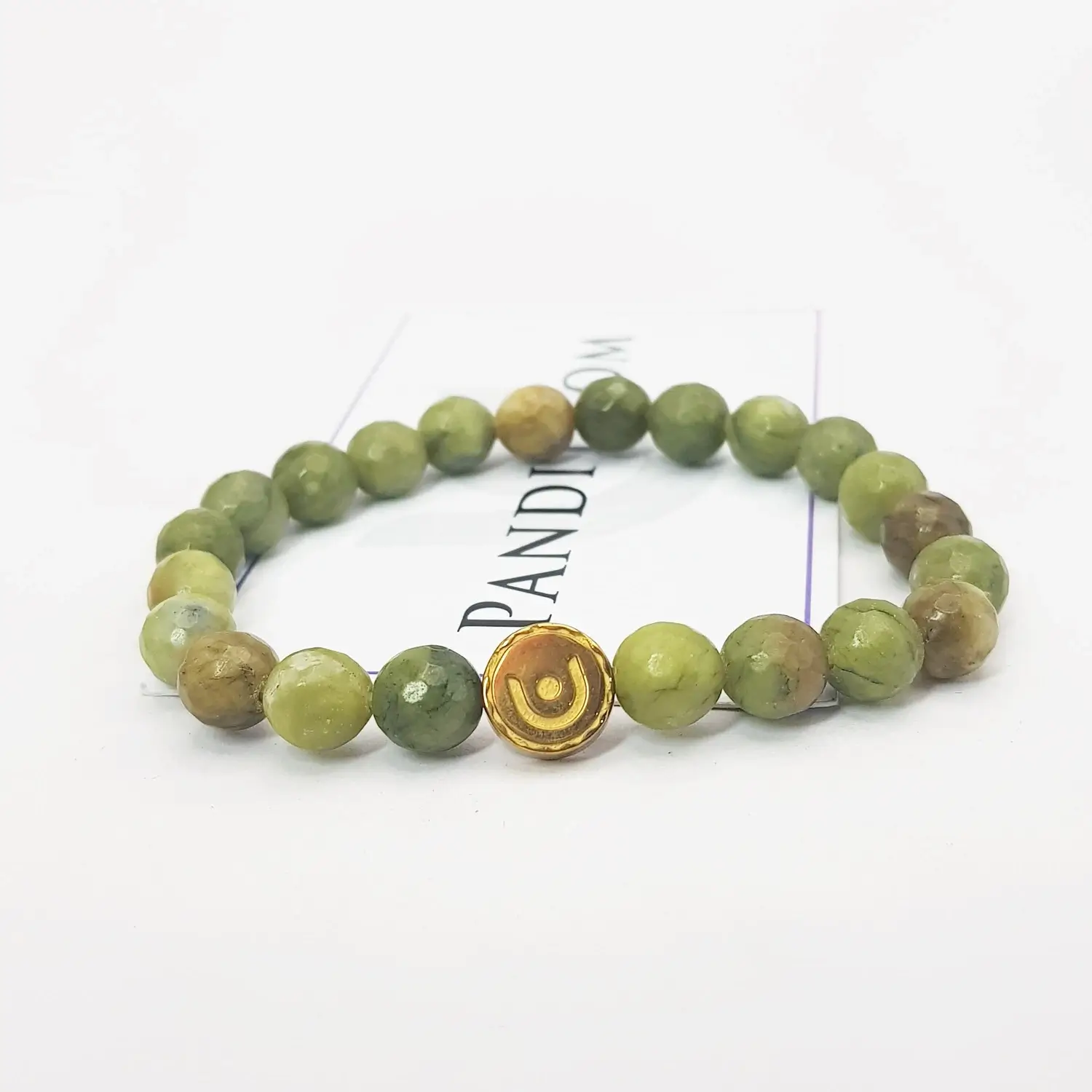 Green Jade Diamond Cut Bracelet - For Academic Success - Image 3