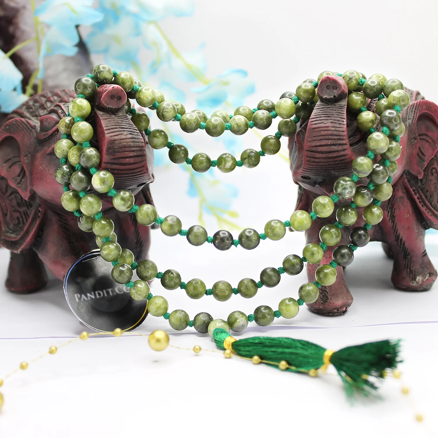 Green Jade Mala - For Academic Success & Fluent Speech