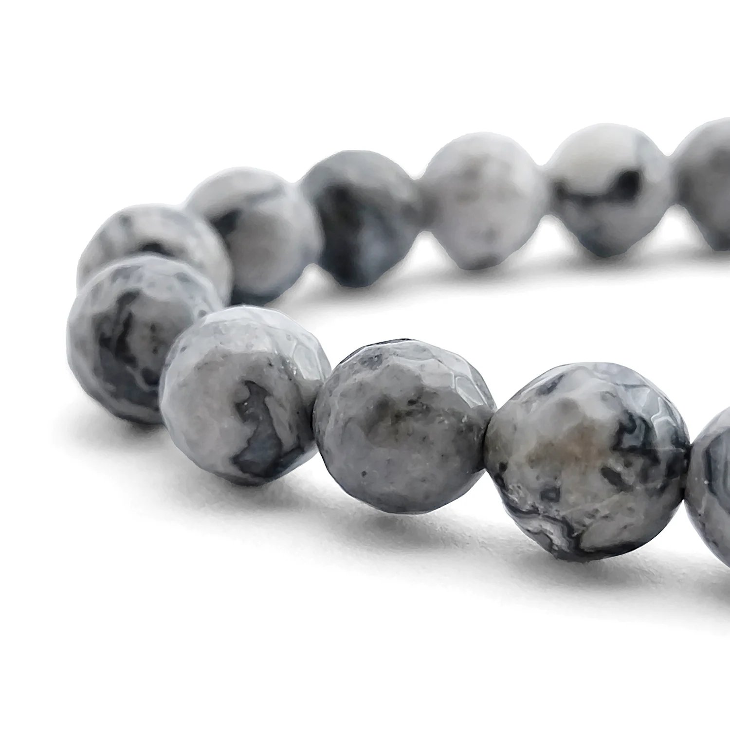 Grey Jasper Diamond Cut Bracelet - To Give Wisdom & Money - Image 4