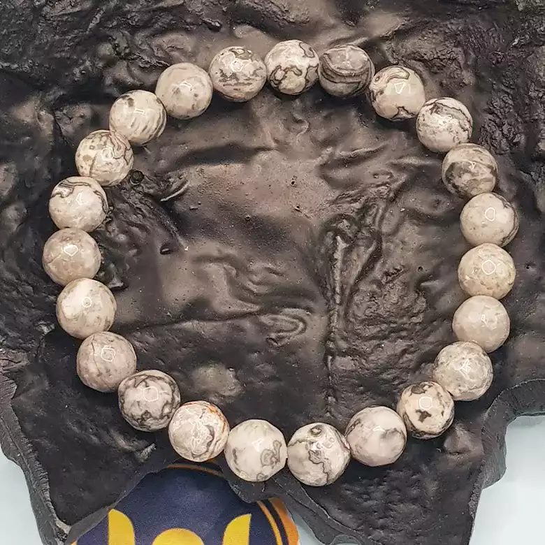 Grey Jasper Diamond Cut Bracelet - To Give Wisdom & Money - Image 6
