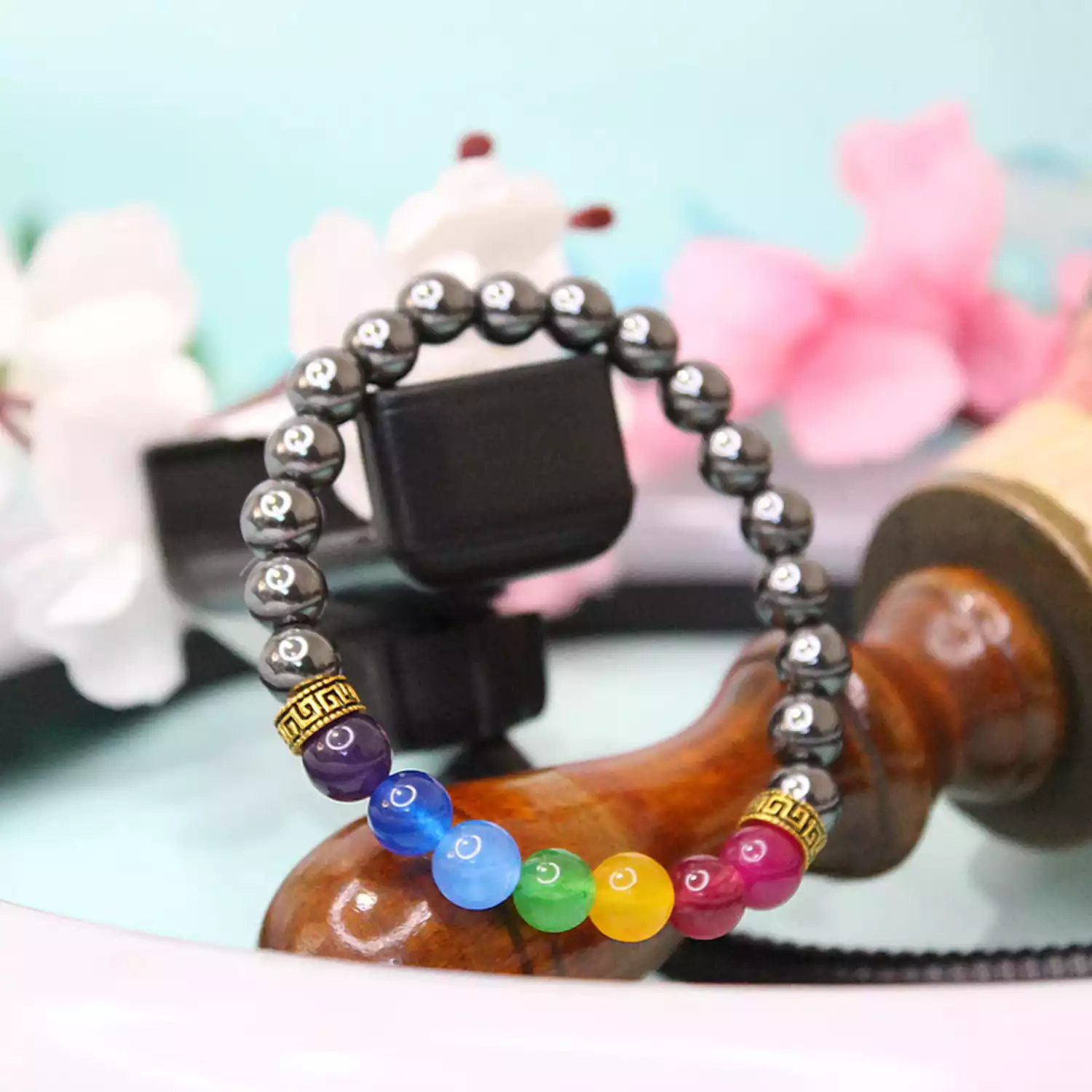 Hematite 7 Chakra Bracelet - For Mental Stability & Creativity