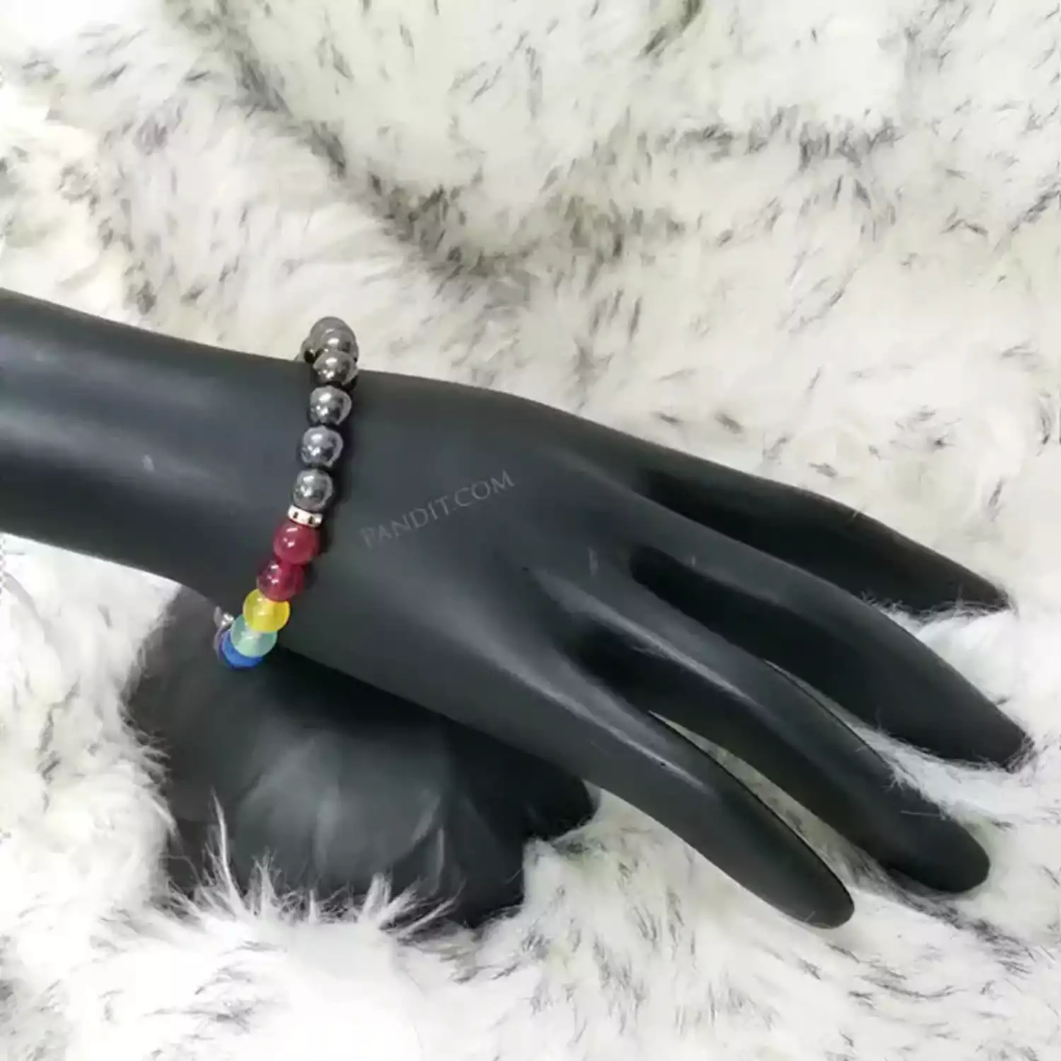 Hematite 7 Chakra Bracelet - For Mental Stability & Creativity - Image 3