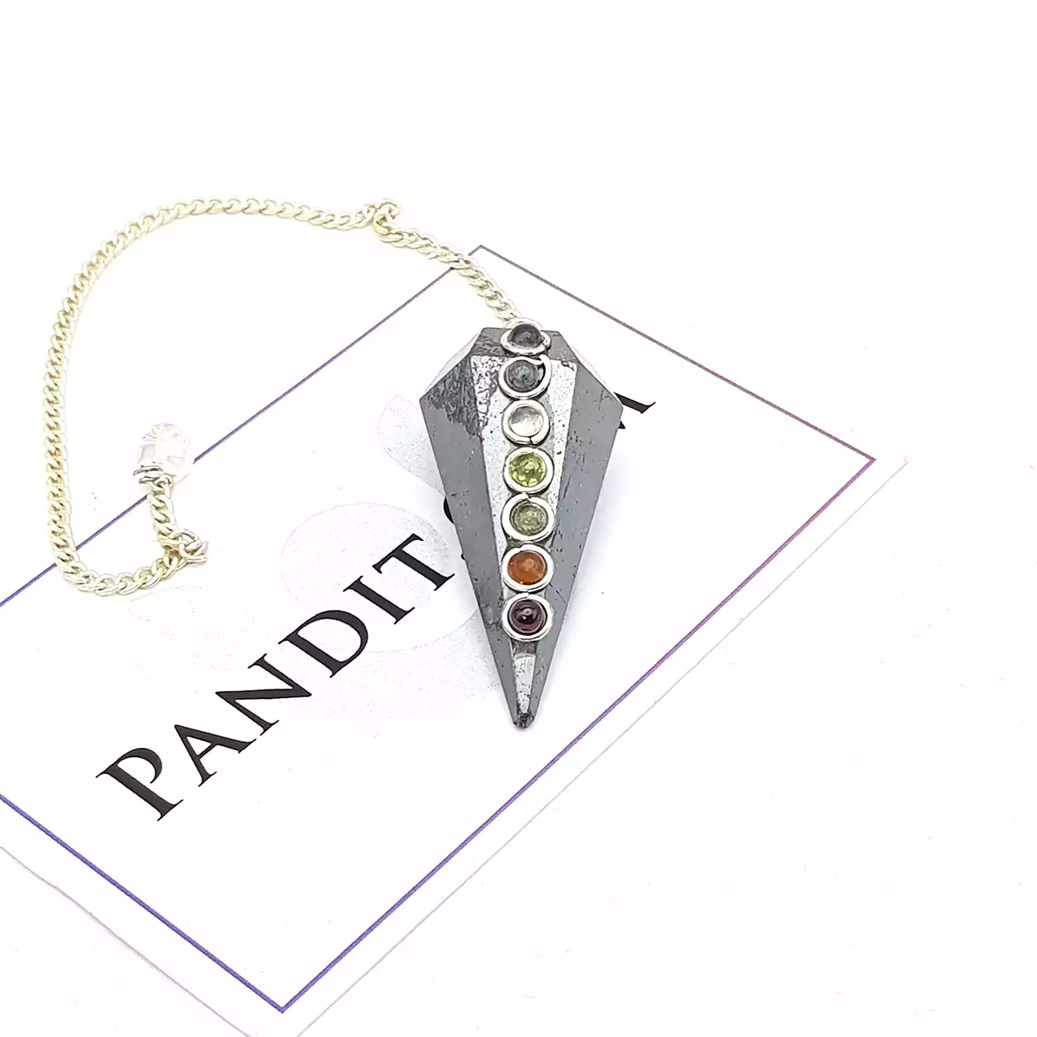 Hematite 7 Chakra Dowsing Pendulum - To Detect Blocked Chakra - Image 3
