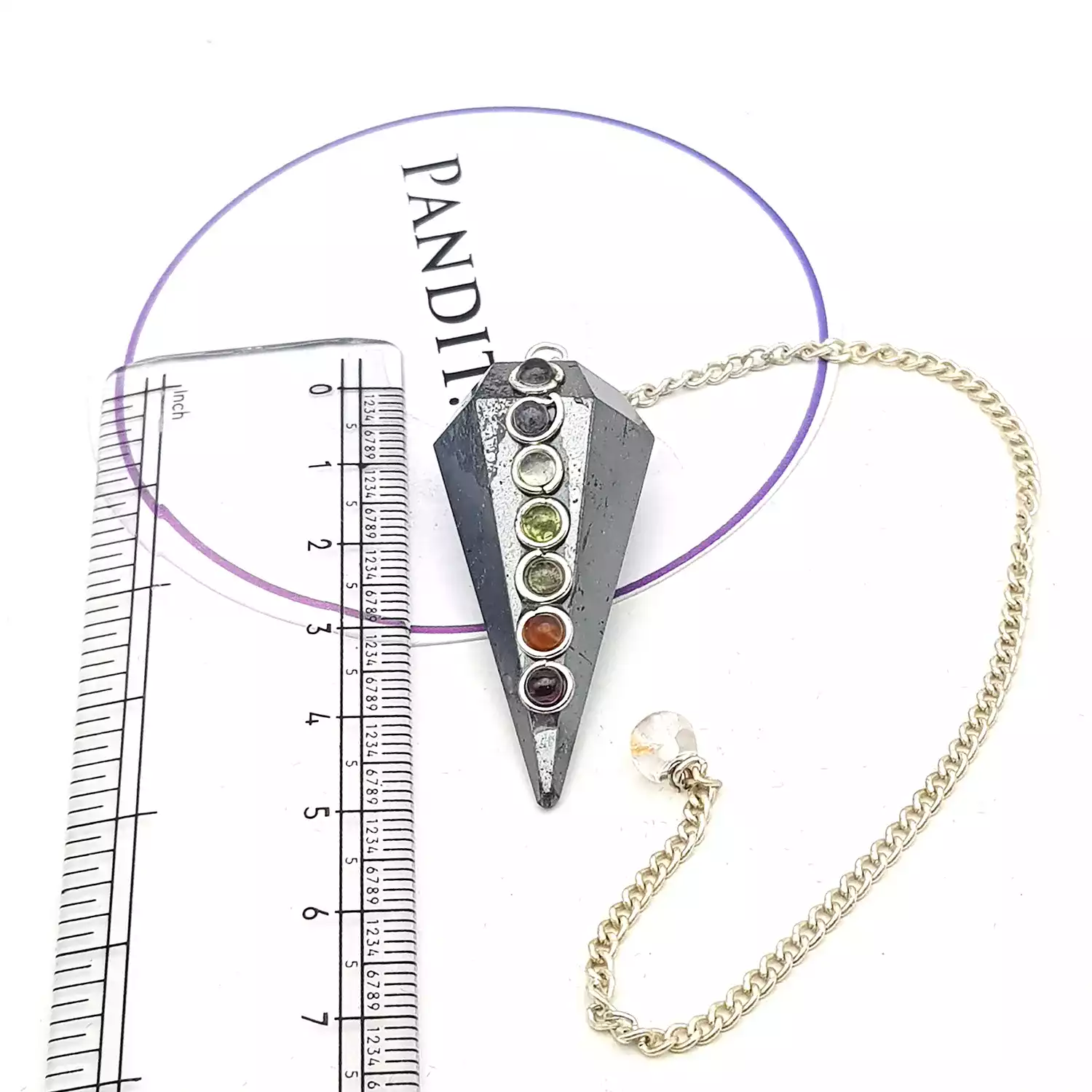 Hematite 7 Chakra Dowsing Pendulum - To Detect Blocked Chakra - Image 5