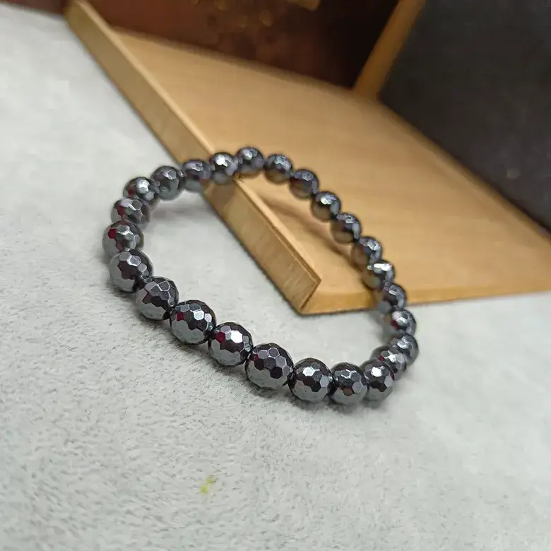 Hematite Diamond Cut Bracelet - To Regulate Income Flow - Image 4