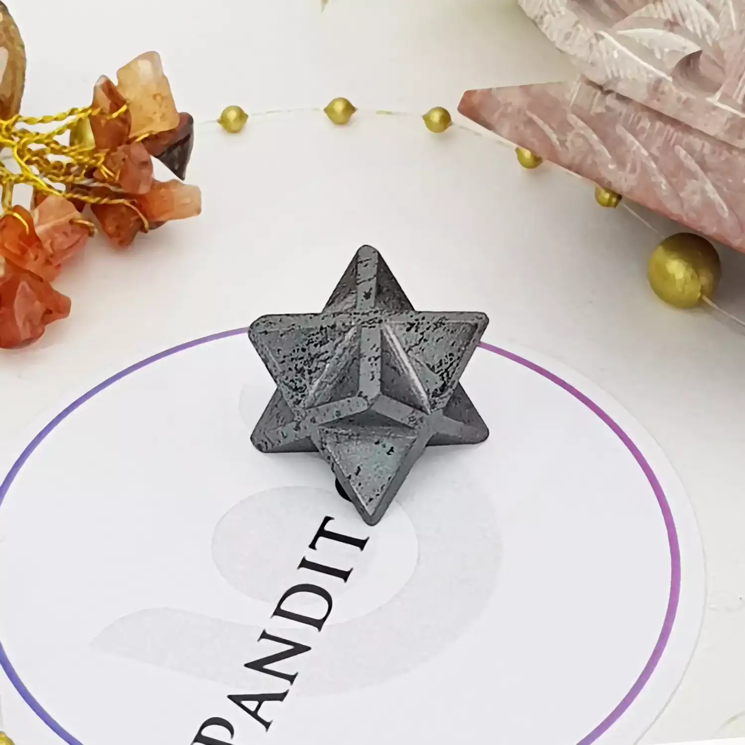 Hematite Merkaba Star - For Emotional and Mental Stability - Image 2