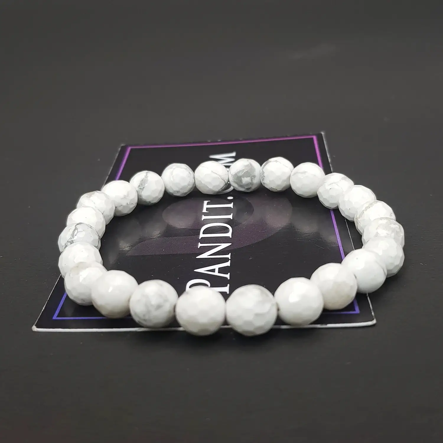Howlite Diamond Cut Bracelet - To Regulate Income and Beauty - Image 3