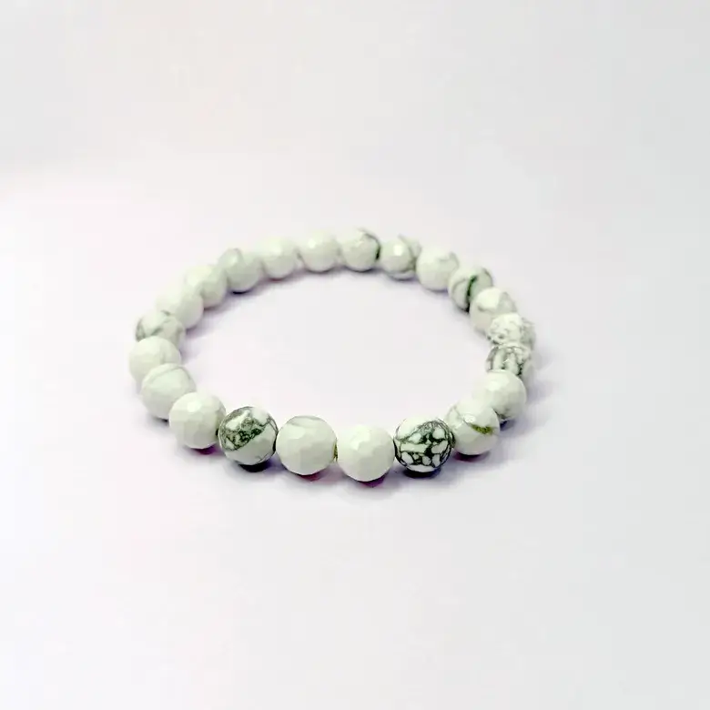 Howlite Diamond Cut Bracelet - To Regulate Income and Beauty - Image 6